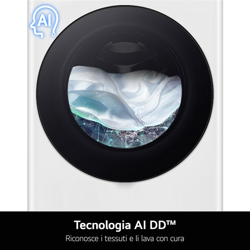 Image of LG F0P3020TSWC Lavatrice capacità XL 20kg AI DD™ Serie P3, Classe B, 1000 giri, TurboWash 360, Vapore, Wi-Fi, White