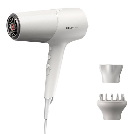 Image of Philips Serie 5000 Asciugacapelli con teconologia termoprotettiva bianco con metalizzato BHD501/20