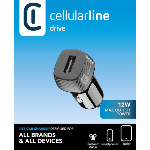 Image of Cellularline USB Car Charger 12W Caricabatteria da auto USB 12W