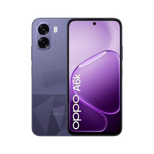 Image of OPPO A6k AI Smartphone, doppia fotocamera 13MP+QVGA, Selfie 5MP, Display 6.75'' 120HZ IPS HD+, 6100mAh, RAM 4GB(Esp1GB/2GB/4GB)+ROM 256GB [Versione Itali
