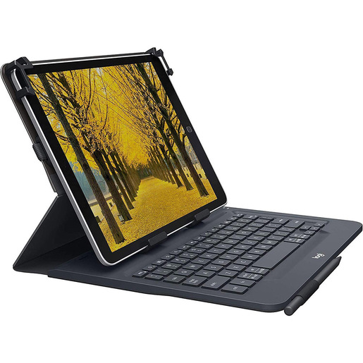 Image of Logitech Universal Folio Cover iPad o Tablet con Tastiera Bluetooth Wireless, Per la maggior parte dei tablet da 9-10'', iOS, ?Android, Windows, ?Itali