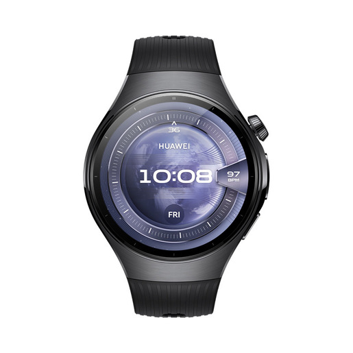 Image of Huawei WATCH 5 (46 mm), cassa in acciaio inox 316L e cinturino nero. Compatibile con iOS e Android e chiamate E-sim