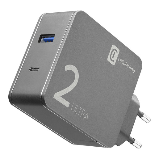 Image of Cellularline Duo Charger Ultra - USB-C Laptop, MacBook, Smartphones