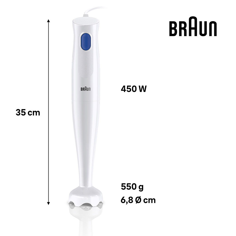 Frullatore A Immersione Braun MQ10.001PWH - Leggero, Con Bicchiere 600ml, 5 Anni Garanzia - Foto 2