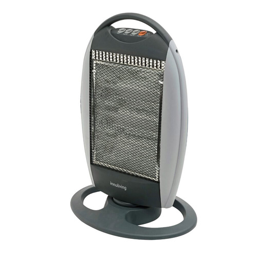 Image of Innoliving INN-577 stufetta elettrica Interno Nero, Grigio 1200 W Riscaldatore di ambienti elettrico alogeno
