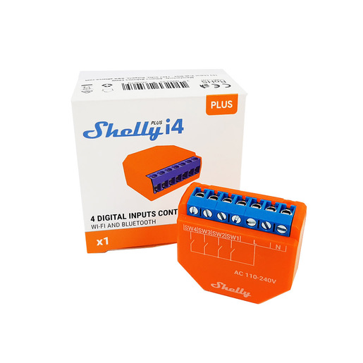 Image of Shelly Plus i4 trasmettitore di potenza Arancione