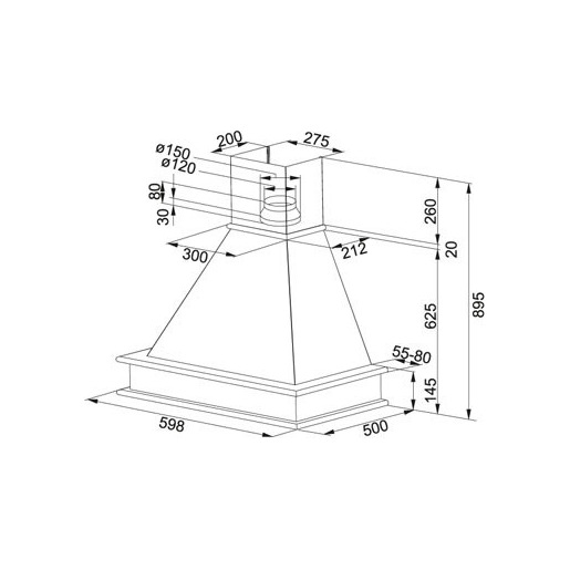 Image of Franke Country Londra FCL 602 Cappa aspirante a parete Bianco 420 m³/h