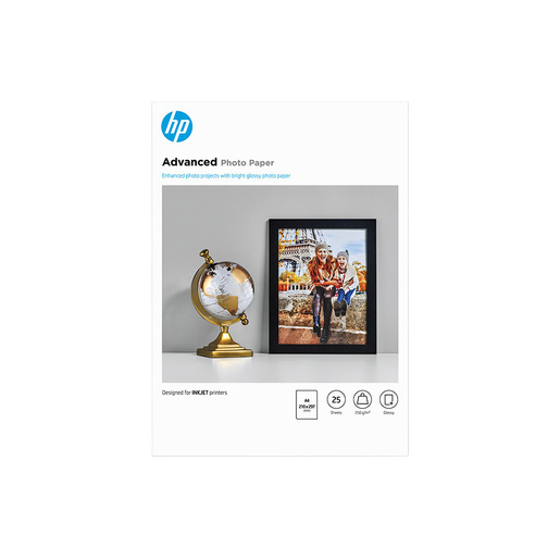 Image of HP Carta fotografica Advanced, lucida, 250 g/m2, A4 (210 x 297 mm), 25 fogli