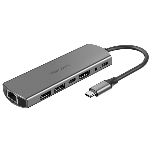 Mediacom MD-C314 replicatore di porte e docking station per notebook USB 3.2 Gen 1 (3.1 Gen 1) Type-C Alluminio