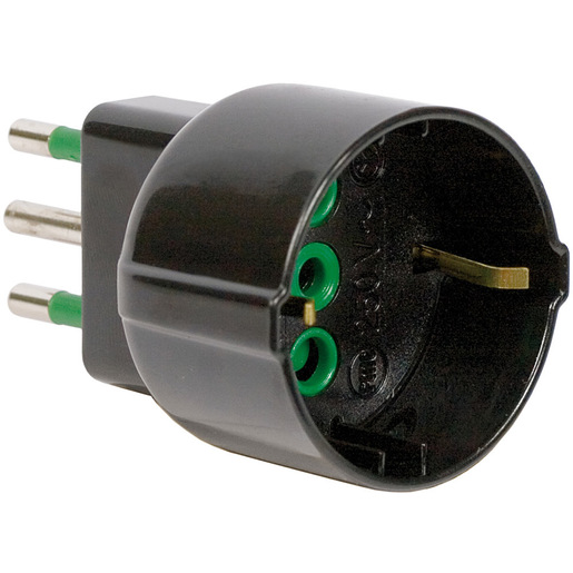 Image of IOPLEE 87131-4077B adattatore per presa di corrente Tipo L (IT) Tipo L (IT) + Tipo F Nero