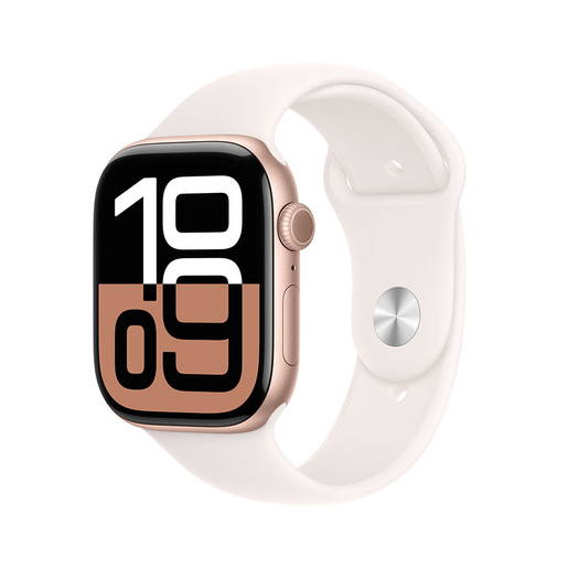 Image of Apple Watch Series 10 Serie 10 GPS 46mm Cassa in Alluminio color Oro Rosa con Light Blush Sport Band - M/L