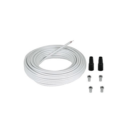 Image of Hama Kit di connessione SAT con 4 spine F e 2 tubi di protezione, 85 db, 20m