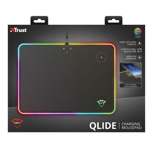 Image of Trust GXT 750 Qlide RGB Tappetino per mouse per gioco da computer Nero