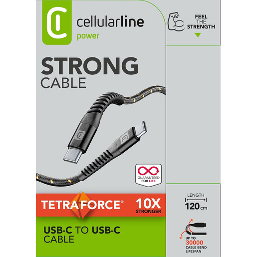 Image of Cellularline Tetra Force Cable 120cm - USB-C to USB-C Cavo USB-C to USB-C ultra resistente