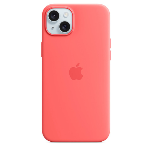 Image of Apple Custodia MagSafe in silicone per iPhone 15 Plus - Guava
