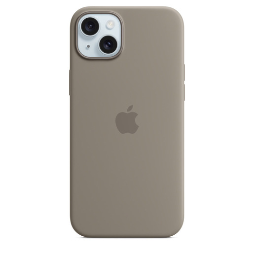 Image of Apple Custodia MagSafe in silicone per iPhone 15 Plus - Grigio creta