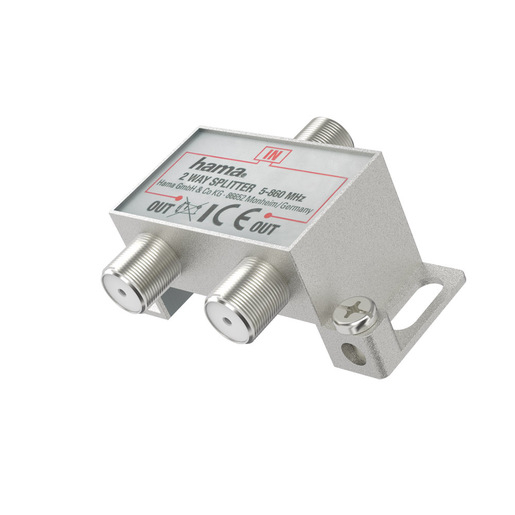 Image of Hama Distributore antenna SAT 1F/2F, 2 vie, corpo metallico, schermato, 5-862 Mhz