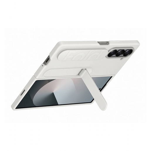 Image of Samsung Galaxy Z Fold6 Silicone Grip Case with Stand Bianca