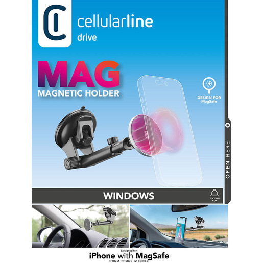 Image of Cellularline Touch Mag Suction Cup Supporto smartphone da auto magnetico per sistema MagSafe