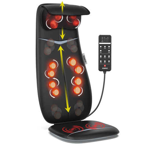 Image of Renpho Sedile Massaggiante Shiatsu per Schiena e Collo, Altezza Regolabile, con Funzione Calore e Vibrazione