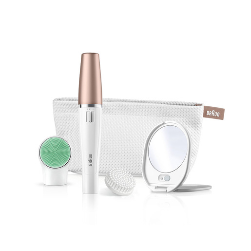 Image of Braun FaceSpa Face Spa Depilatore Donna Epilatore Viso, Accessori Inclusi, Specchio e Pochette, Rivitalizza il Viso, 851V Bianco
