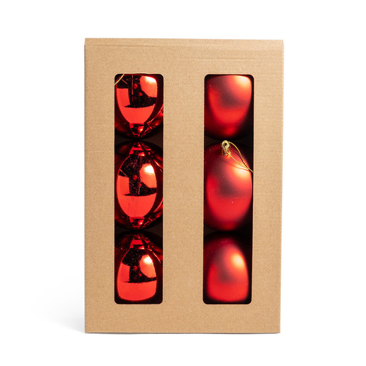 Image of Mercury 77885 decorazione natalizia Ornamento per palline di Natale Plastica Rosso 6 pz