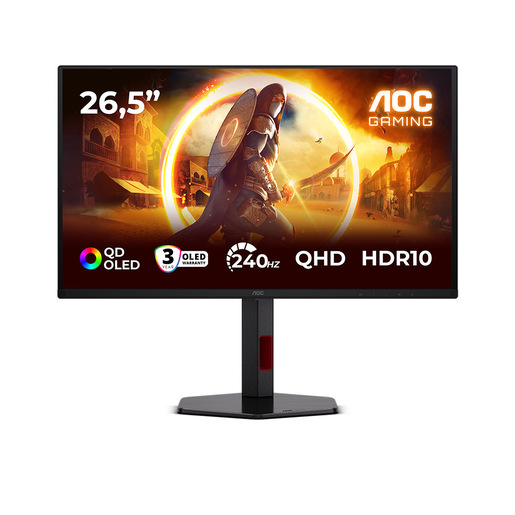Image of AOC G4 Q27G4ZDR Monitor PC 67,3 cm (26.5'') 2560 x 1440 Pixel Quad HD QD-OLED Nero, Rosso