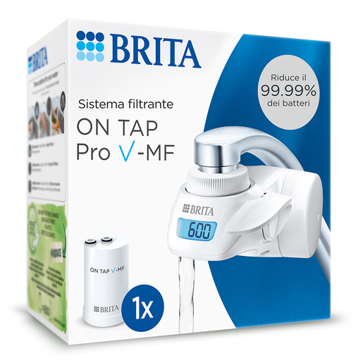 Image of Brita Sistema filtrante dell'acqua ON TAP Pro V-MF con 1x filtro (600L) - per acqua priva di batteri al 99,99% & gusto migliore
