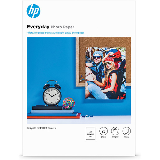 Image of HP Confezione da 25 fogli carta fotografica lucida Everyday A4/210 x 2