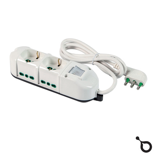 IOPLEE 49112-4077A prolunghe e multiple 1,5 m 6 presa(e) AC Interno Bianco