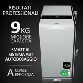 Haier HW90-BPD13386U-S LAVATRICE CARICA ALTO, AUTODOSE, Caricamento dall'alto, 9 kg, 62 cm, Classe A-image