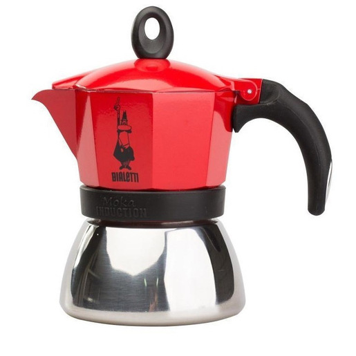 Image of Bialetti Moka induction 0,1 L Rosso, Argento