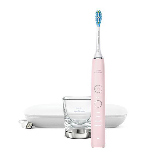 Image of Philips DiamondClean 9000 Sonicare Spazzolino Elettrico Sonico Rosa con App e custodia da viaggio HX9911/29