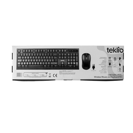 Image of IOPLEE CWC520G-892G tastiera Mouse incluso Universale RF Wireless QWERTY Nero