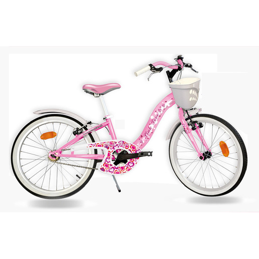 F.lli Schiano SCH PINK LOVE 20'', bicicletta per bambini, adatta a bambini tra i 6 e i 10 anni, per altezza tra 120 e 155 cm, cestino e campanello, rosa