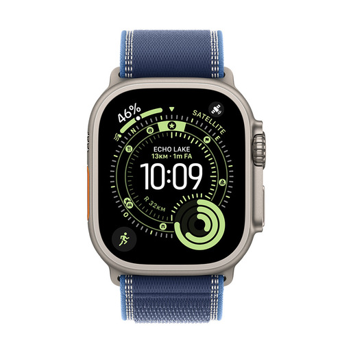 Apple Trail Loop blu/blu acceso (49 mm) - S/M - Titanio naturale