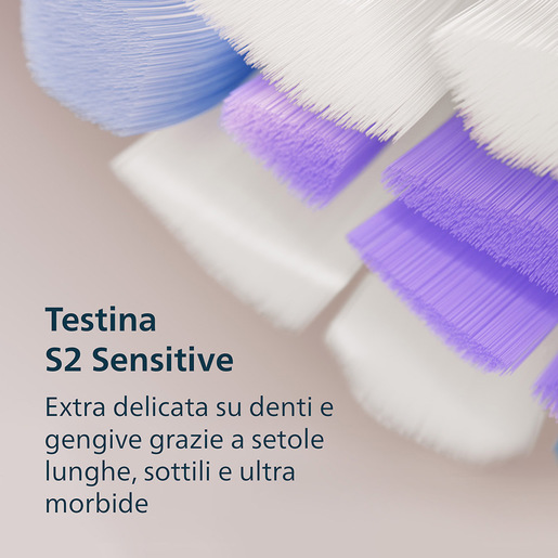 Image of Philips Sonicare serie 6100 spazzolino elettrico sonico con base di ricarica e custodia, 3 livelli intensità, sensore di pressione colore azzurro HX7406/