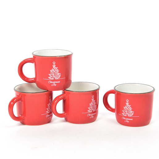 Image of Mercury 57429 tazza Rosso, Bianco Caffè 4 pz