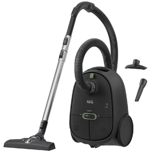 AEG AB61C1OKO, Aspirapolvere Con Sacco, 750W, Silenzioso 75dB, Filtro Hepa, Bocchetta Per Divani/Per Pavimenti Duri/Multiuso, Tubo Telescopico, Grigio Sc