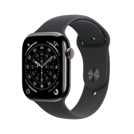 Image of Apple Watch Series 11 GPS + Cellular 42mm Cassa Titanio Ardesia con Sport Band Nero - S/M