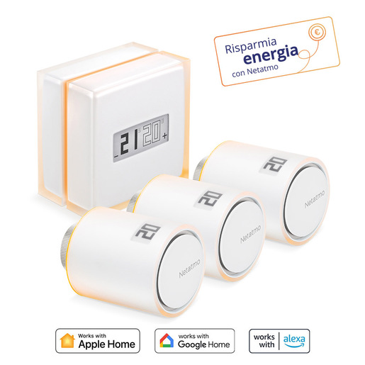 Image of Netatmo Kit Termostato intelligente + 3 Valvole Termostatiche Intelligenti Aggiuntivi per Termosifoni