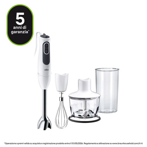 Image of Braun Minipimer MultiQuick MQ3135WH SAUCE Frullatore ad immersione White Grey