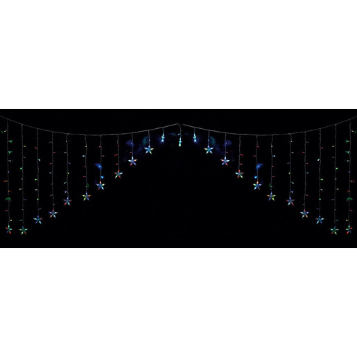 Image of Regalo Tenda ad arco con stelle in plastica 215 LED RGB da interno/esterno