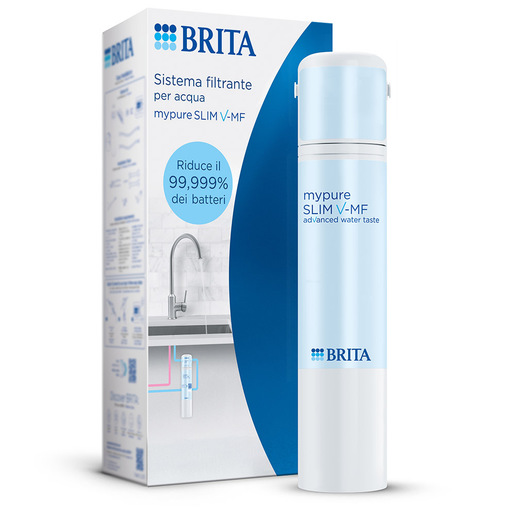 Brita Sistema filtrante mypure SLIM V-MF incl. 1x filtro (8000L) - sistema sottolavello per il tuo rubinetto per acqua buona e priva di batteri al 99,