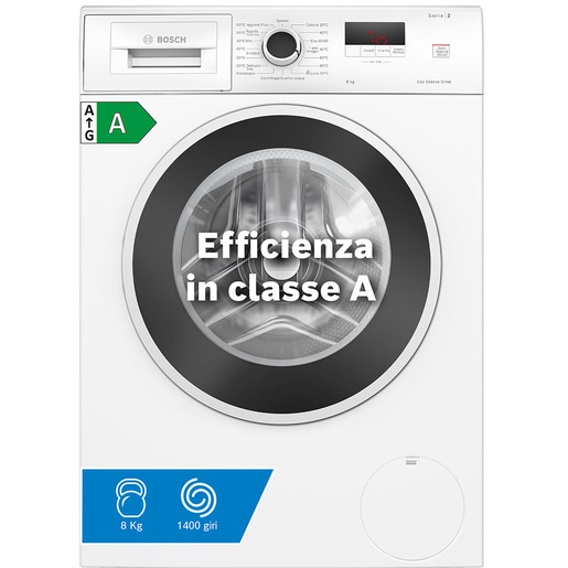 Image of Bosch Serie 2 WGE03200IT Lavatrice a carica frontale 8kg 1200g/min Bianco Classe A