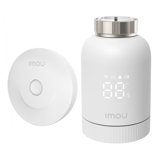 Image of Imou Kit Termostato. Comprende hub ZG2-EU e valvola TRV1, La valvola TRV1 viene fornita con 6 adattatori di montaggio, rilevamento finestra aperta, pr