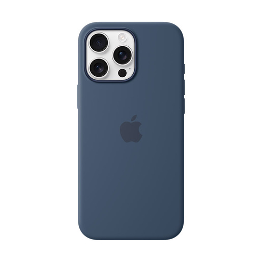 Image of Apple Custodia MagSafe in silicone per iPhone 16 Pro Max - Denim