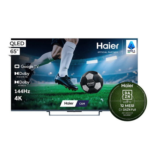 Haier TV QLED 65'' H65S90GUX, 4K, UltraSense AI, Gaming 240Hz, Google TV, Dolby Vision IQ, HDR10+, KEF Sound, Dolby Atmos