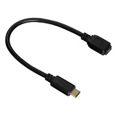 Hama Cavo Usb Type C M/Micro Usb F, 2.0, 0,15 Metri,Connettori Dorati, Nero-image