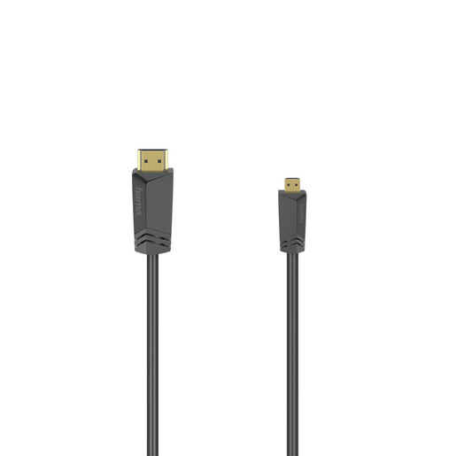 Image of Hama Cavo HDMI M/HDMI-D (micro) M, Hdmi High Speed with Ethernet, 1,5 metri, Ultra HD 4K, connettori dorati
